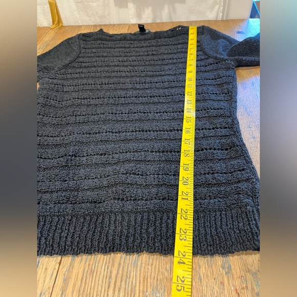 🖤 L AUREN RALPH LAUREN – Black Open-Knit Sweater – Size L - Picture 7 of 7